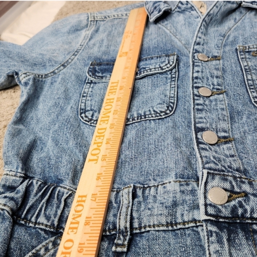 Women's Long Sleeve Utility Baggy Denim Jumpsuit Universal Thread Medium Denim 2 - Picture 10 of 16